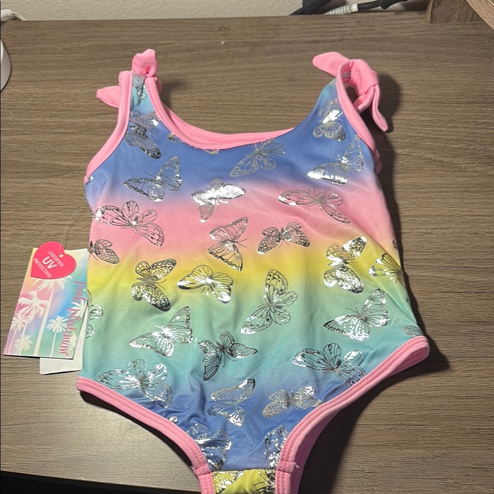 Colorful Butterfly Print Swimsuit size 4